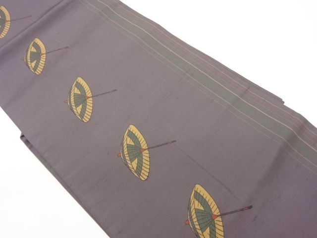 JAPANESE NAGOYA OBI / TSUMUGI / WOVEN BANGASA UMBRELLA